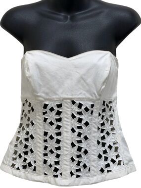 NWT Anne Fontaine Fidji Bustier Top In Chalk